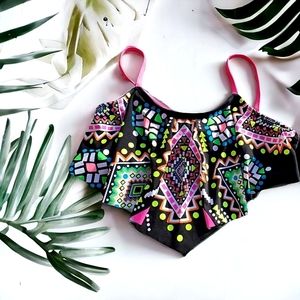 Justice Swim handkerchief bikini top sz 14